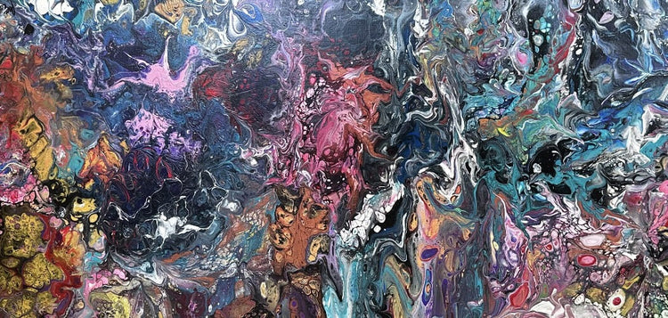 An Acrylic Flow Painted Horse Head