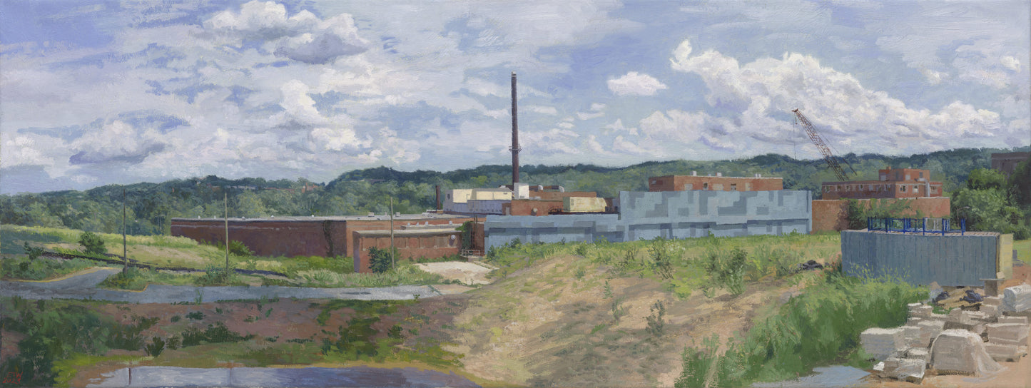 Reservation 13 with Gray building