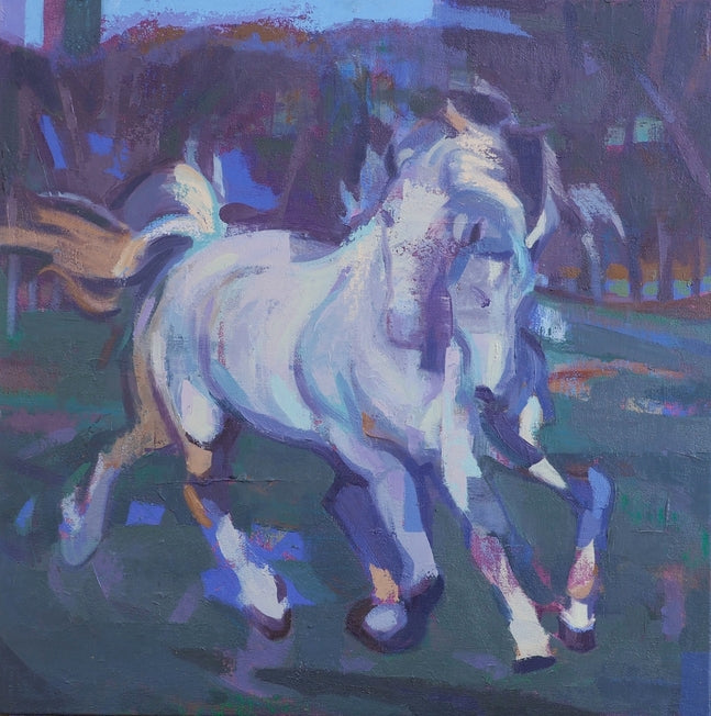 Galloping Horse with Blue
