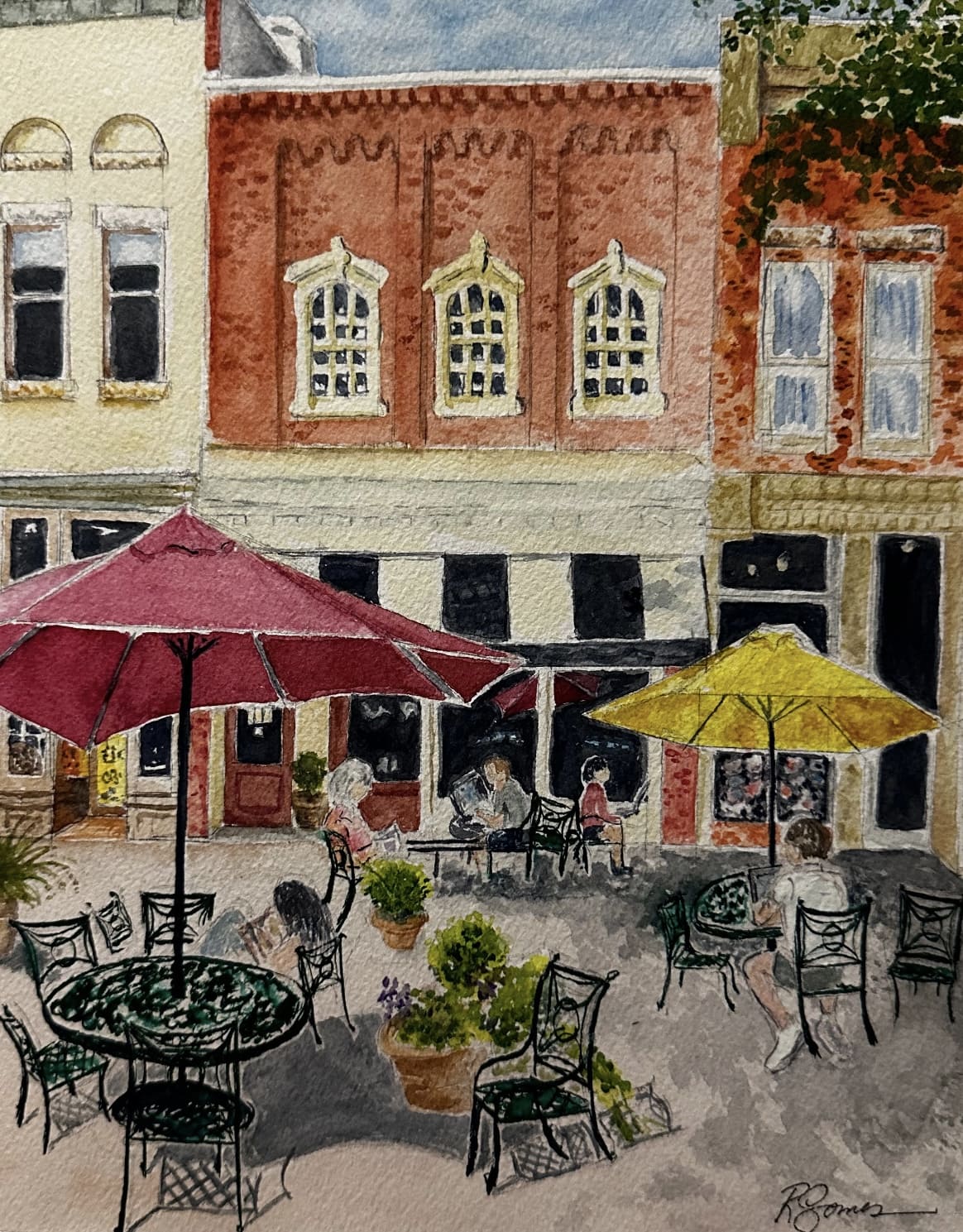 Charlottesville Downtown Mall Ruth Gomes Watercolor Creations charlottesville-downtown-mall-ruth-gomes-watercolor-creations