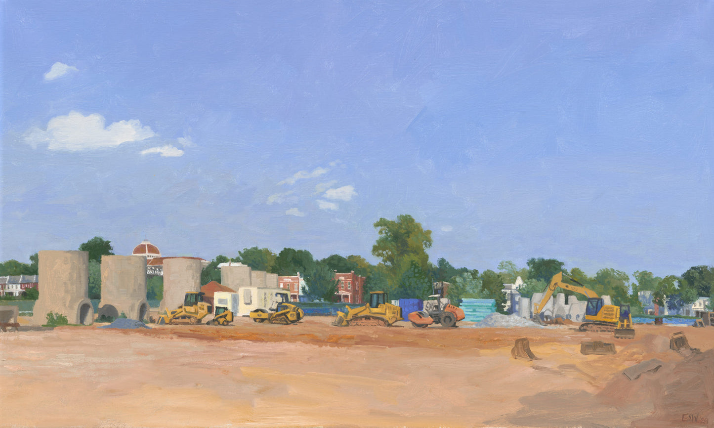 Parked Construction Vehicles Summer Day