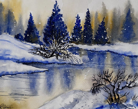 Winterland in the Forest with Lake