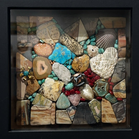 Shadowbox with Stones and Shells By Lynell Hilt
