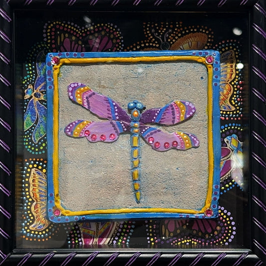 Shadowbox Purple Dragonfly By Lynell Hilt