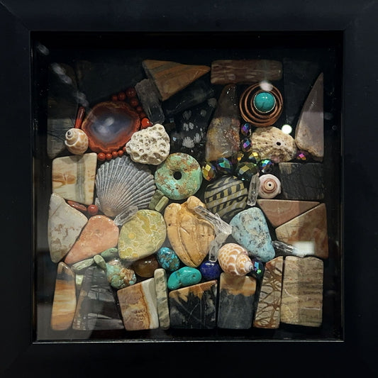 Shadowbox with Stones and Shells By Lynell Hilt