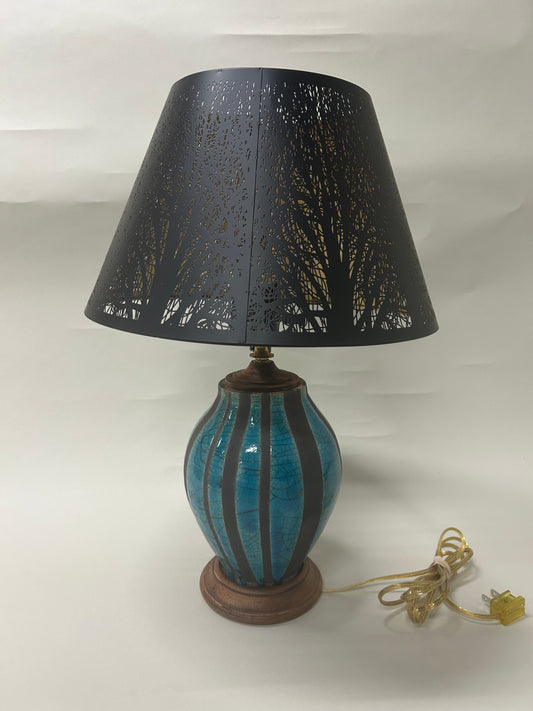 Striped Turquoise Lamp