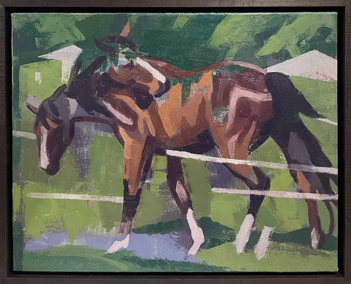 Horse, Fence, and Barn
