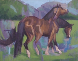 Horse with Blue and Purple