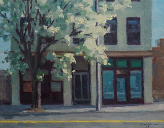 White Blossoms on Church
