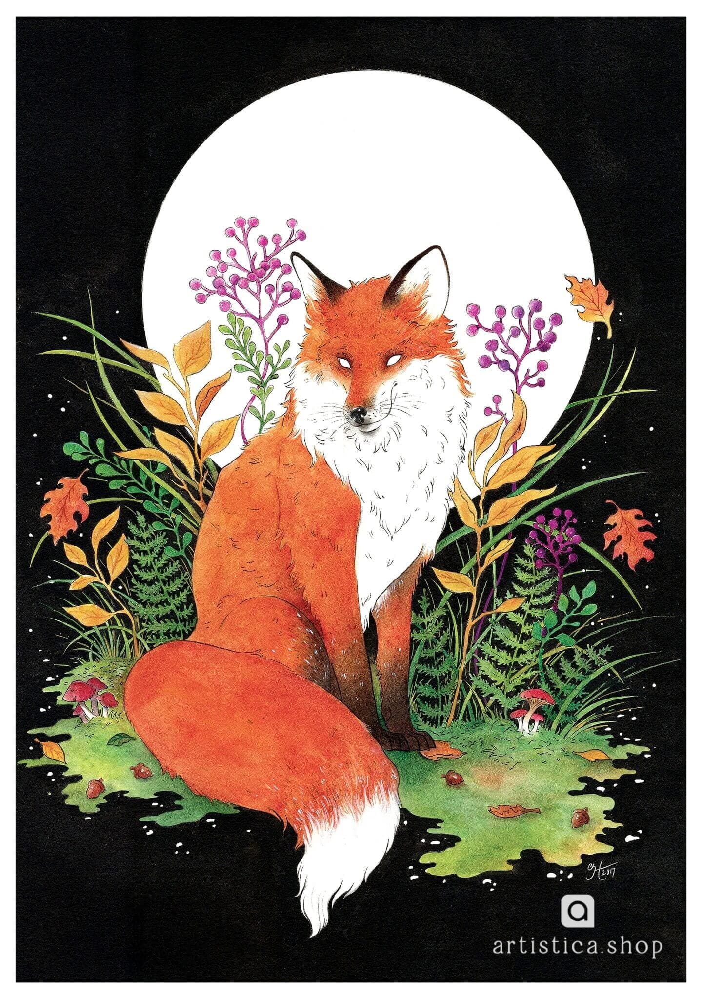 digital print of a fox